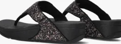 zwarte fitflop slippers lulu glitter toe-post
