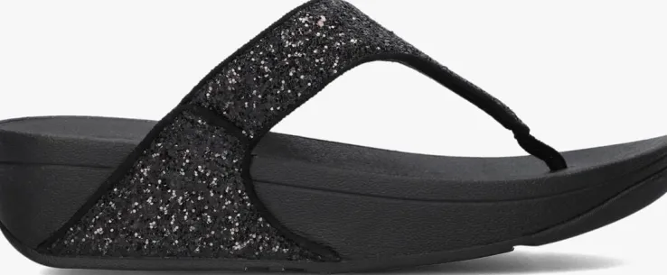 zwarte fitflop slippers lulu glitter toe-post