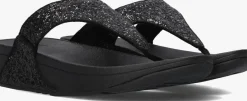zwarte fitflop slippers lulu glitter toe-post