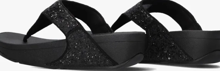zwarte fitflop slippers lulu glitter toe-post