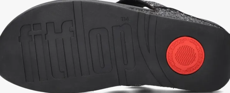 zwarte fitflop slippers lulu glitter toe-post