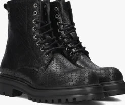 zwarte floris van bommel enkellaarsjes wonki 04.21