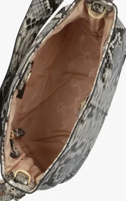 zwarte fred de la bretoniere handtas lindi bucket bag python printed leather