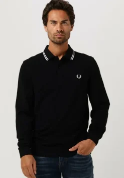 zwarte fred perry polo ls twin tipped shirt