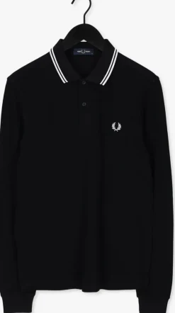 zwarte fred perry polo ls twin tipped shirt