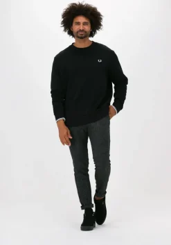 zwarte fred perry trui crew neck sweatshirt