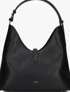 zwarte furla schoudertas goccia m hobo