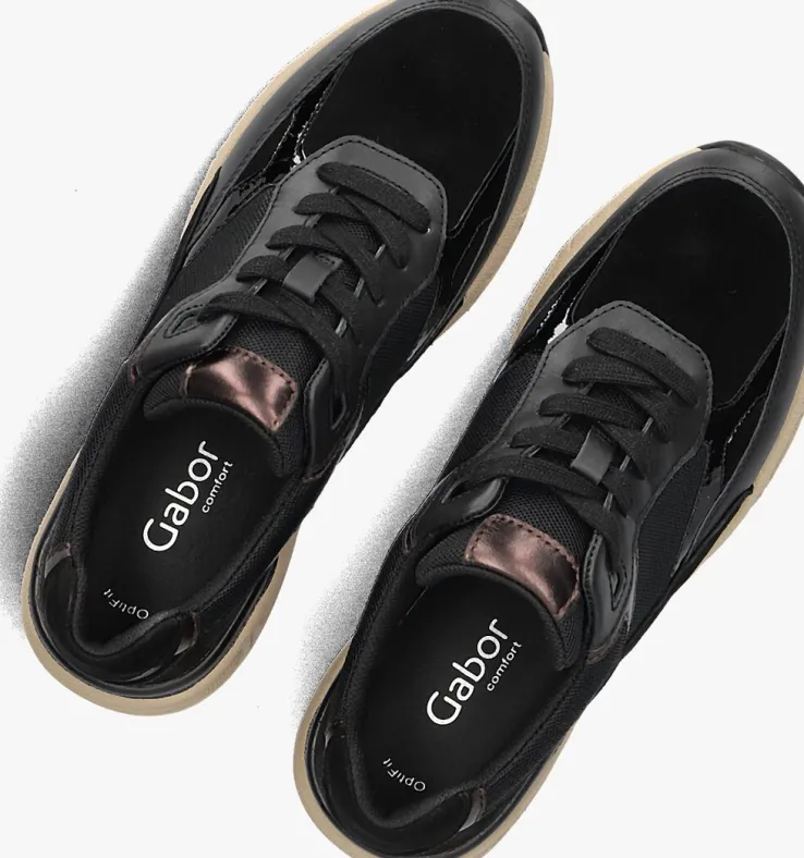 zwarte gabor lage sneakers 585.2