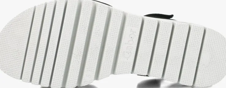 zwarte gabor platte sandalen 622.1