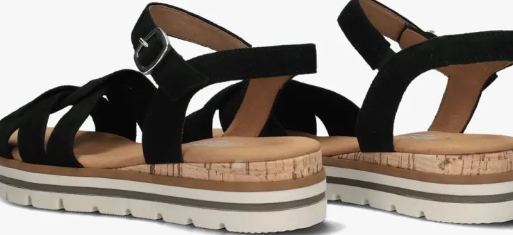 zwarte gabor platte sandalen 083.3