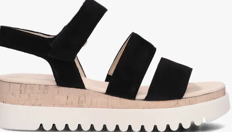 zwarte gabor platte sandalen 660 3