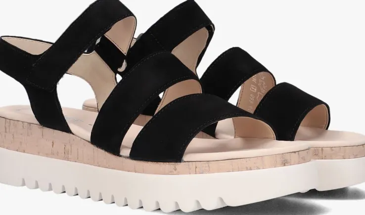 zwarte gabor platte sandalen 660 3