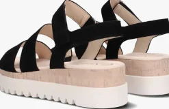 zwarte gabor platte sandalen 660 3