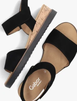 zwarte gabor sandalen met hak 750.2