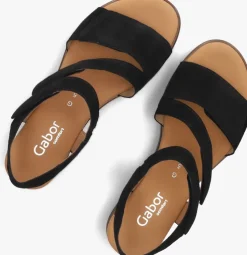 zwarte gabor sandalen met hak 750.2