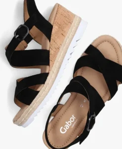 zwarte gabor sandalen met hak 832