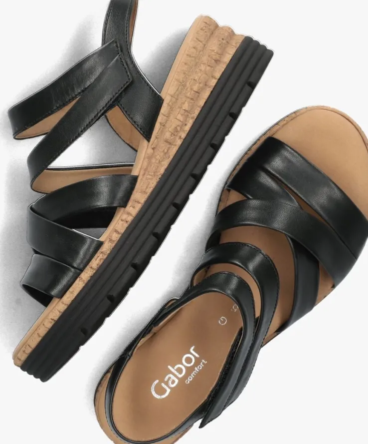 zwarte gabor sandalen met hak 702.2
