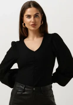 zwarte gestuz blouses rifagz v-neck blouse