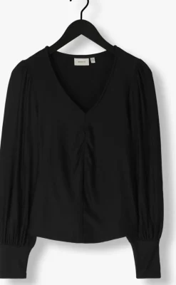 zwarte gestuz blouses rifagz v-neck blouse