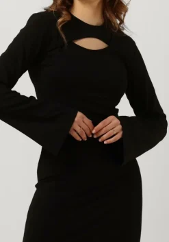 zwarte gestuz midi jurk ankagz long dress