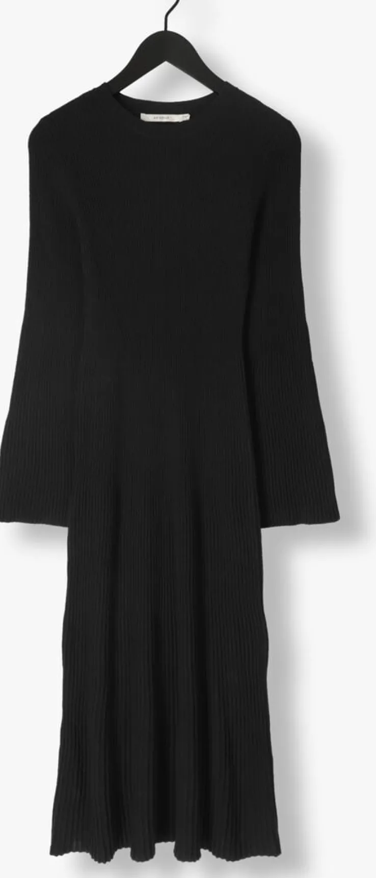 zwarte gestuz midi jurk antaligz wool dress