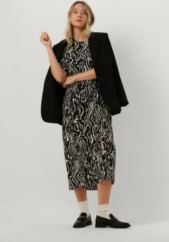 zwarte gestuz midi jurk brayagz p midi dress