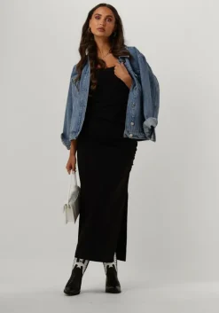 zwarte gestuz midi jurk blinagz dress