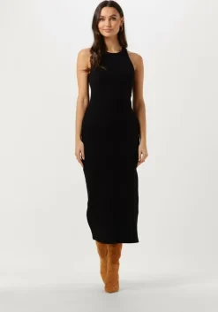 zwarte gestuz midi jurk drewgz sl long dress noos