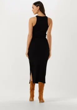 zwarte gestuz midi jurk drewgz sl long dress noos