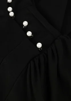 zwarte gestuz midi jurk rifagz button puff dress