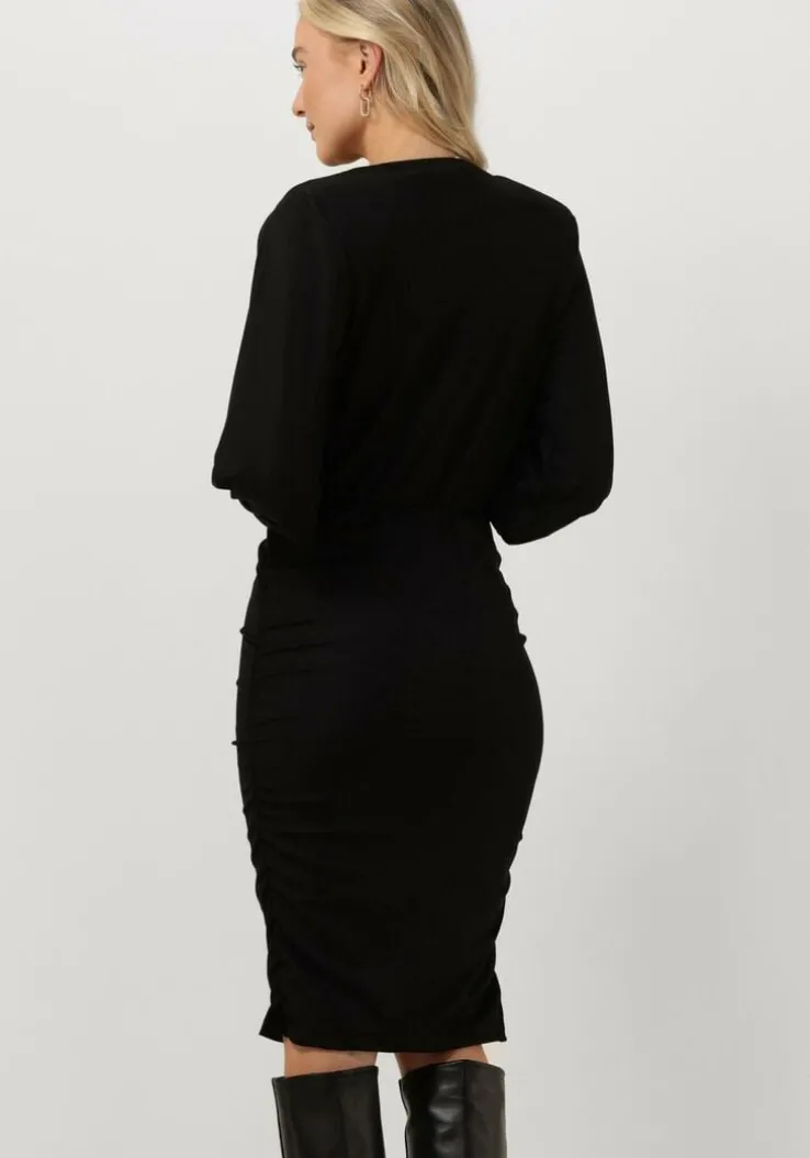 zwarte gestuz midi jurk uminagz dress