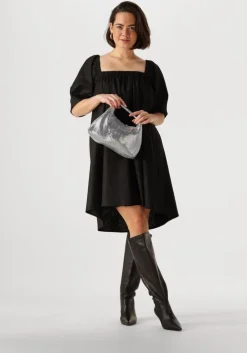 zwarte gestuz mini jurk elarahgz linen short dress