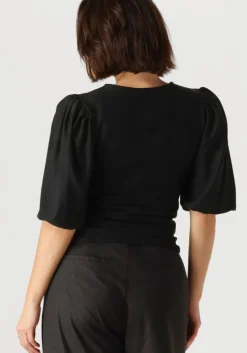 zwarte gestuz top rifagz balloon blouse