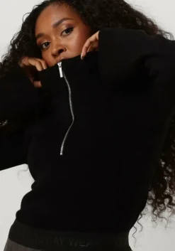 zwarte gestuz trui yasmiagz zipper pullover