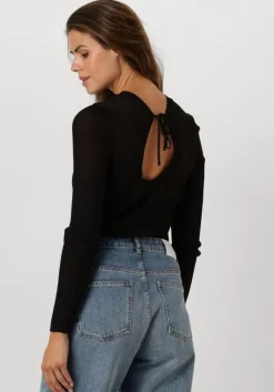 zwarte gestuz t-shirt silvigz deep back blouse