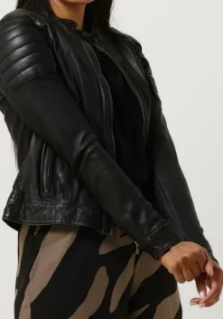 zwarte goosecraft leren jas biker128