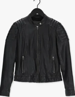 zwarte goosecraft leren jas biker128