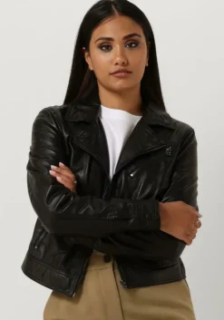 zwarte goosecraft leren jas megan biker