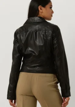 zwarte goosecraft leren jas megan biker