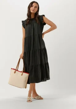 zwarte greek archaic kori midi jurk 130431