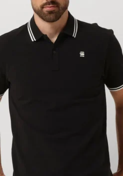zwarte g-star raw polo dunda slim stripe polo s/s