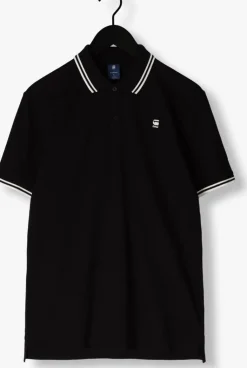 zwarte g-star raw polo dunda slim stripe polo s/s