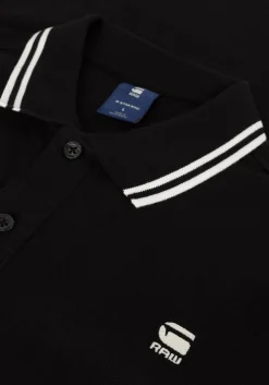 zwarte g-star raw polo dunda slim stripe polo s/s