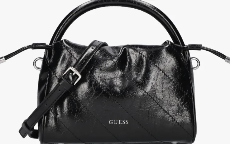 zwarte guess handtas amys drawstring crossbody