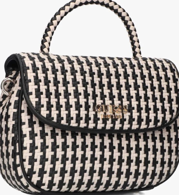 zwarte guess schoudertas mirema top handle flap