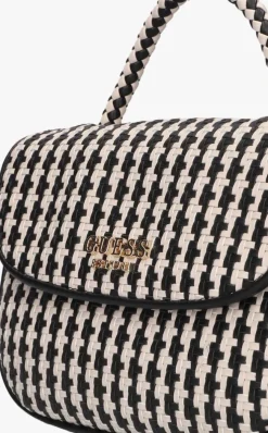 zwarte guess schoudertas mirema top handle flap