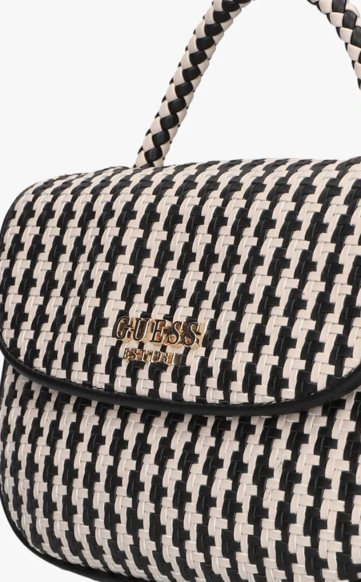 zwarte guess schoudertas mirema top handle flap