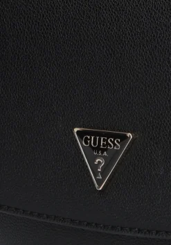 zwarte guess schoudertas fedora flap shoulder bag