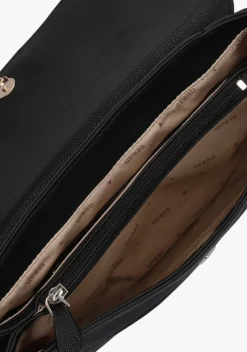 zwarte guess schoudertas sulvye flap shoulder bag