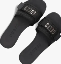 zwarte guess slippers elyze